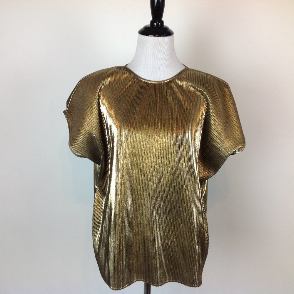 Vintage Joanna Liquid Gold Top 80's USA Oversize M